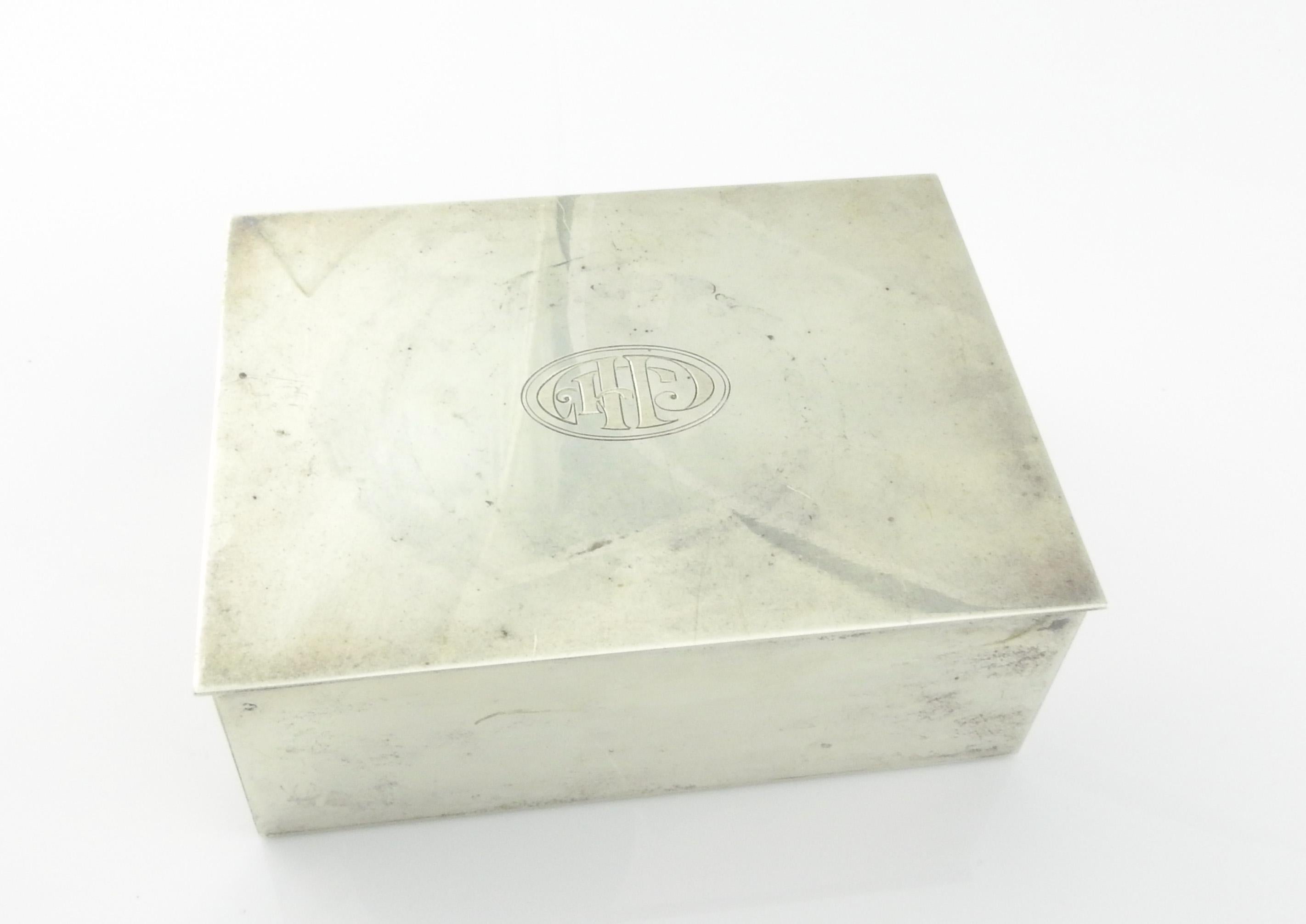 Tiffany & Co Sterling Silver Trinket Box

This is a lovely sterling silver trinket box designed by Tiffany & Co.

Measurements:  It measures approximately 4-3/8