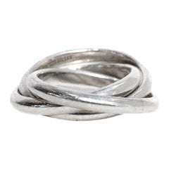 Tiffany & Co. Sterling Silver Trio Rolling Ring sz 6