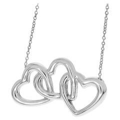 Tiffany & Co. Sterling Silver Triple Open Heart Necklace