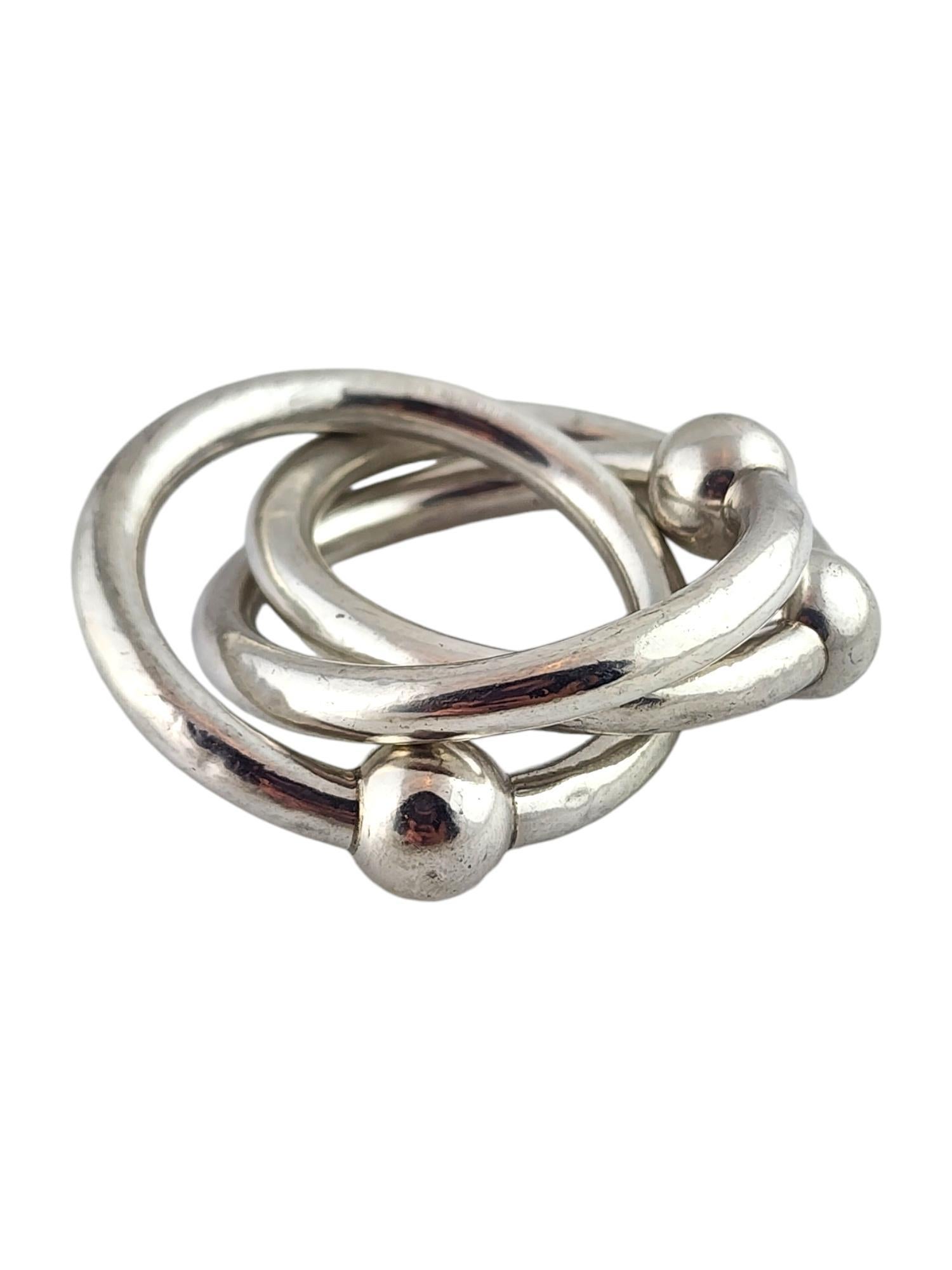 Tiffany & Co Sterling Silver Triple Ring Baby Rattle

This adorable triple ring baby rattle was meticulously crafted from sterling silver by amazing designer Tiffany & Co.

Approximate measurements-
Each ring diameter: 2 1/2