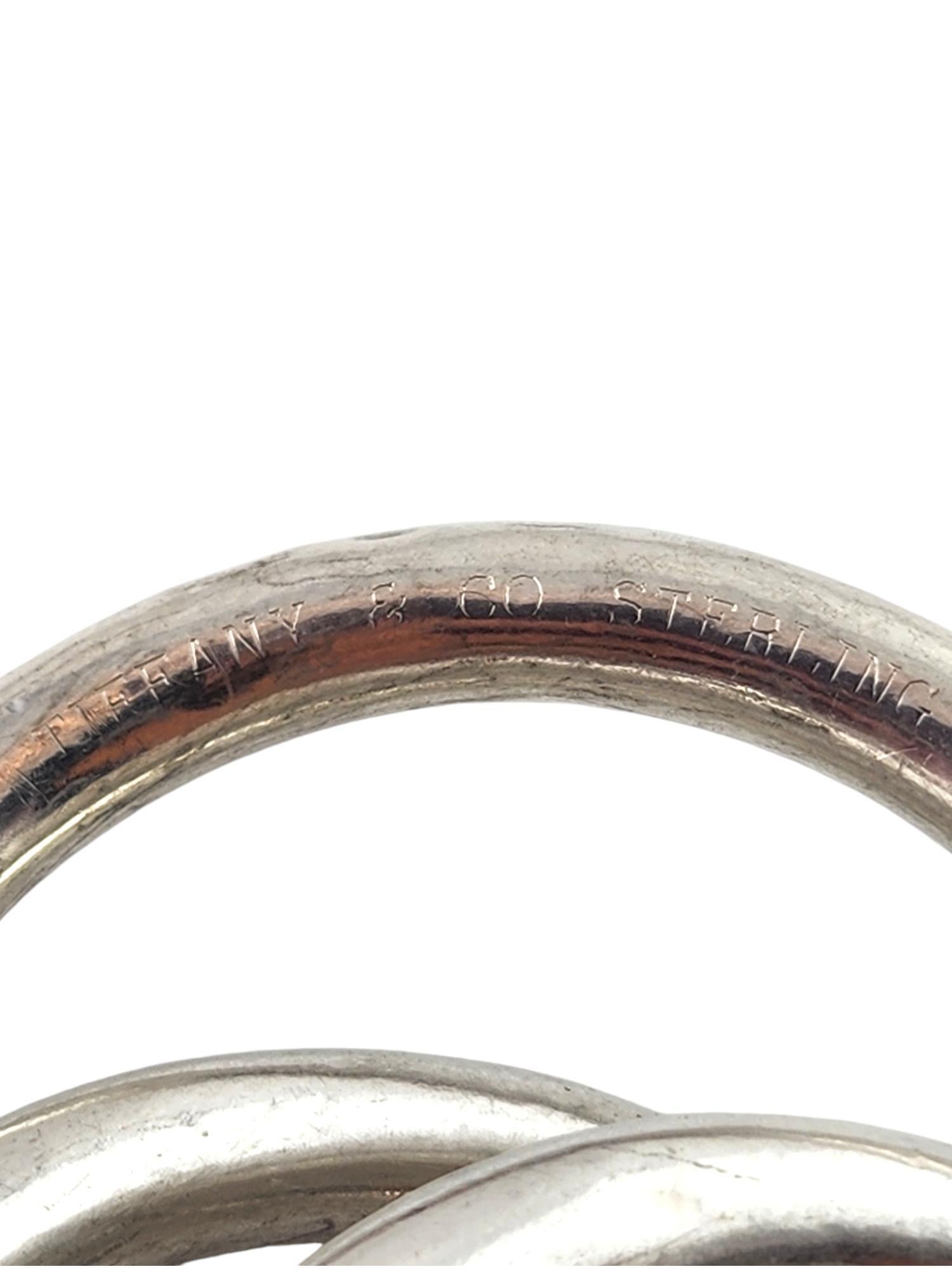 Tiffany & Co Sterling Silver Triple Ring Baby Rattle #18725 In Good Condition In Washington Depot, CT