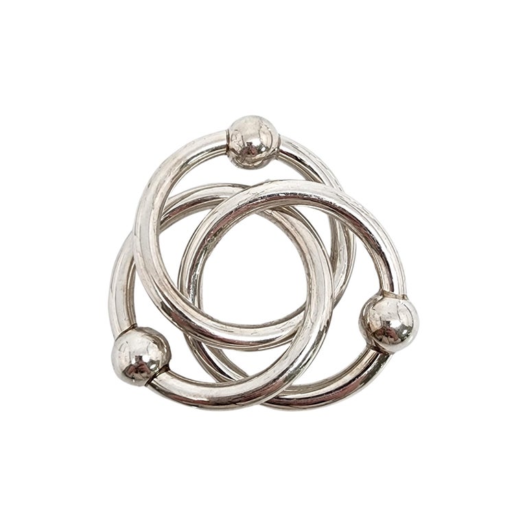 Tiffany and Co Sterling Silver Triple Ring Baby Rattle For Sale at 1stDibs