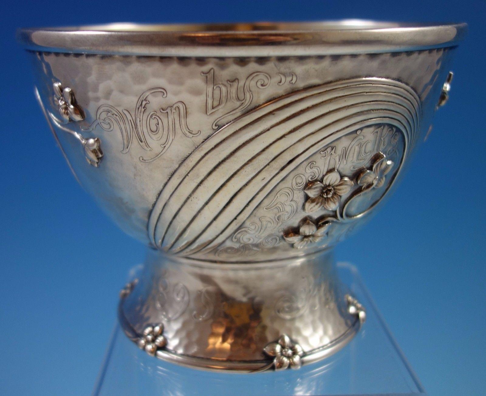 American Tiffany & Co. Sterling Silver Trophy Bowl Acid Etched, circa 1895