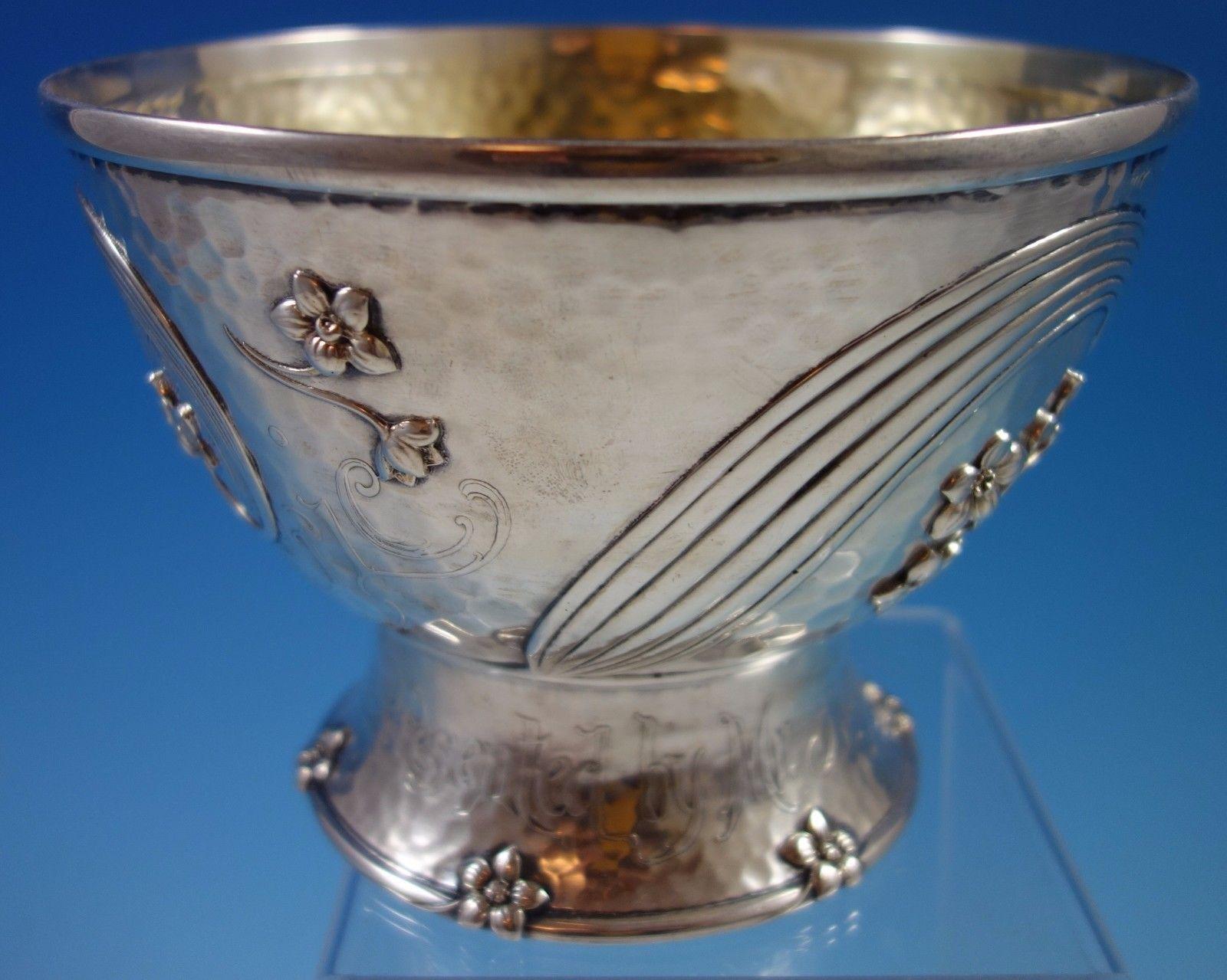 Tiffany & Co. Sterling Silver Trophy Bowl Acid Etched, circa 1895 In Excellent Condition In Big Bend, WI