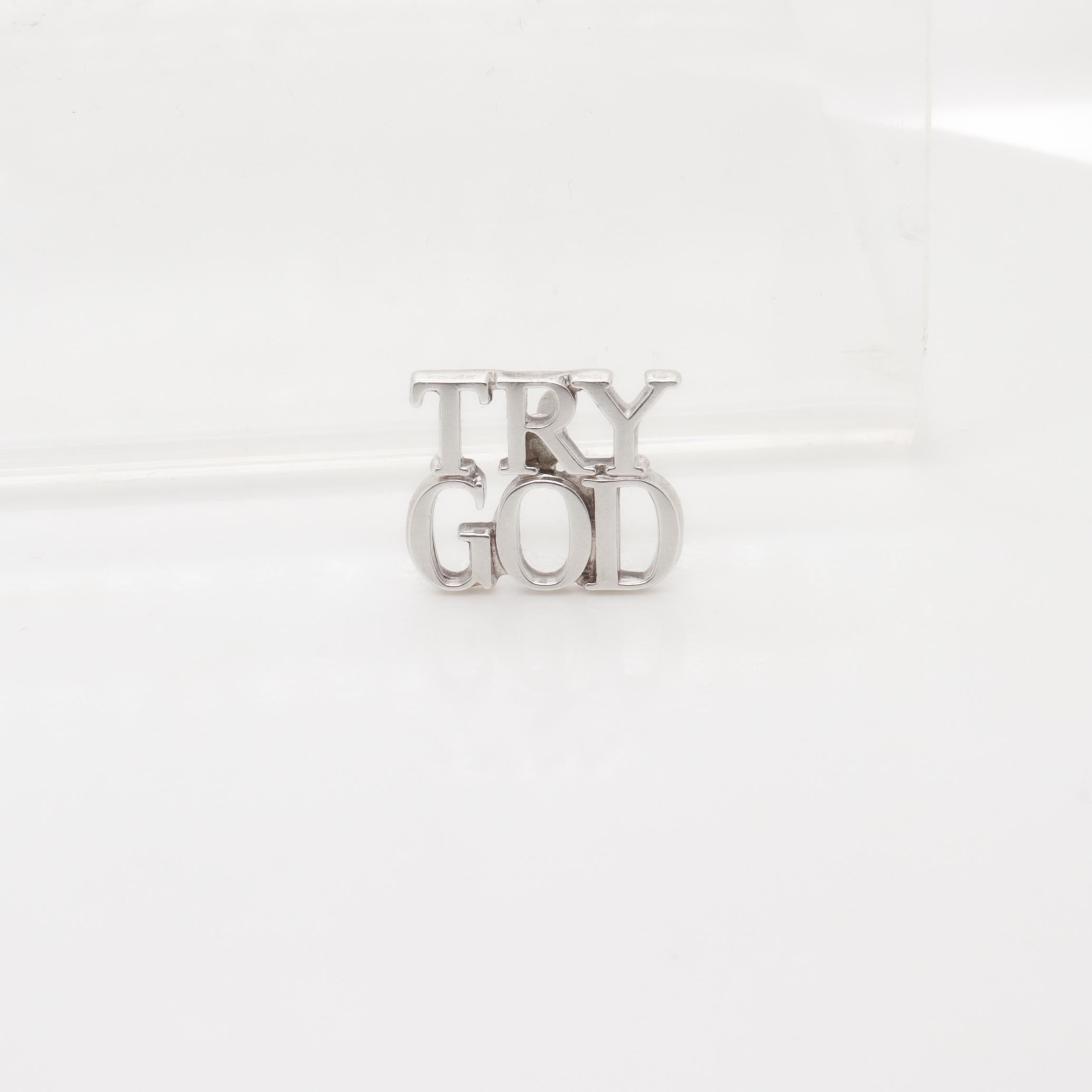 Tiffany & Co. Spilla in argento Sterling 'Prova Dio' in vendita 7