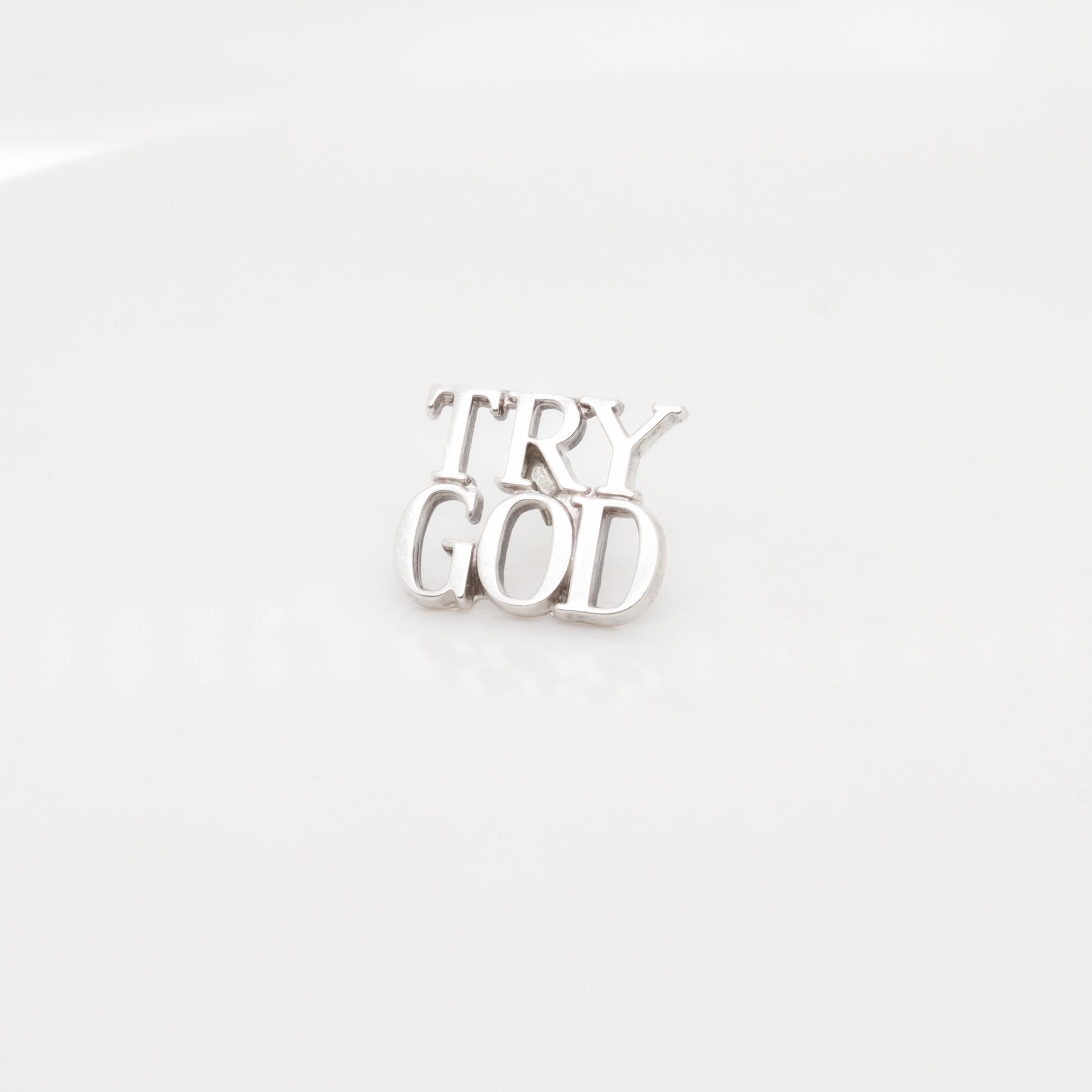 Tiffany & Co. Spilla in argento Sterling 'Prova Dio' in vendita 1