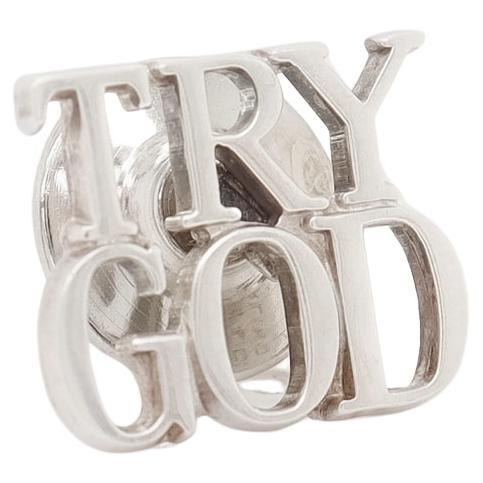 Tiffany & Co. Épingle de revers "Try God" en argent sterling