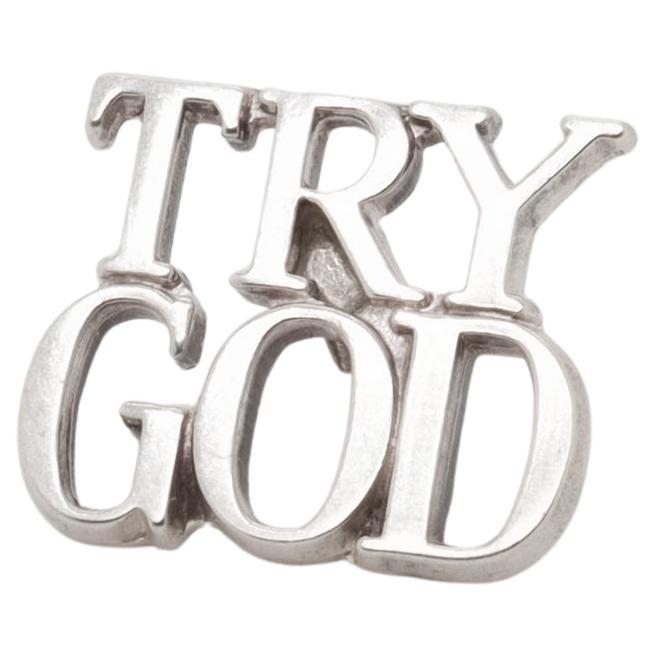 Tiffany & Co. Sterling Silver 'Try God' Lapel Pin