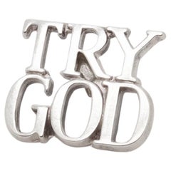 Tiffany & Co. Sterling Silver Try God Lapel Pin