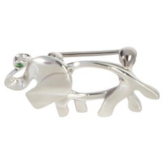 Tiffany & Co. Sterling Silver Tsavorite Save The Wild Elephant Brooch