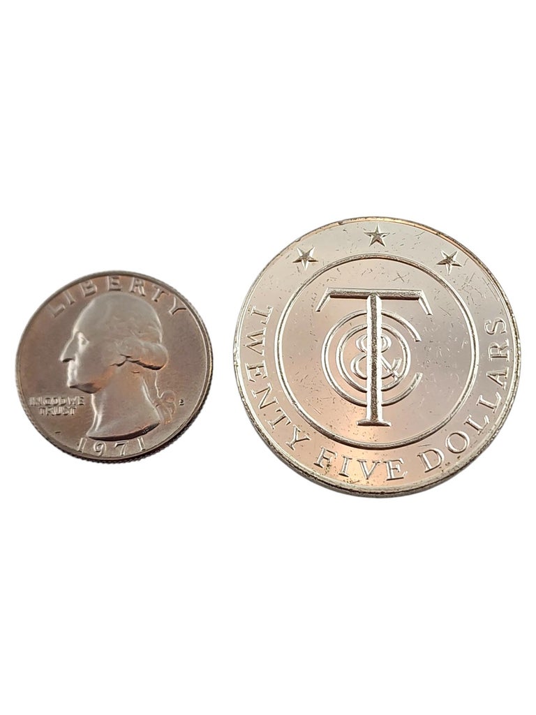 Tiffany and Co Sterling Silver Twenty-Five Dollars Coin #18432 at