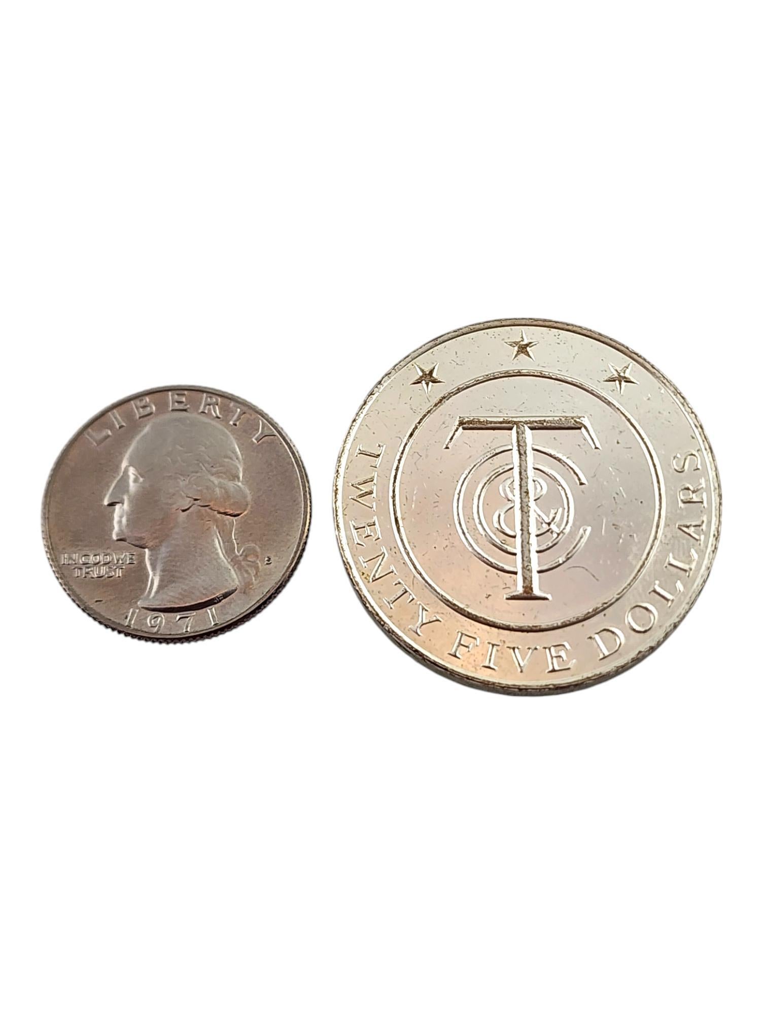 Tiffany & Co Sterling Silver Twenty-Five Dollars Coin #18437 2