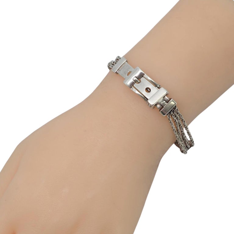 Tiffany and Co Sterling Silver Twist Rope T's Belt Buckle Bracelet
