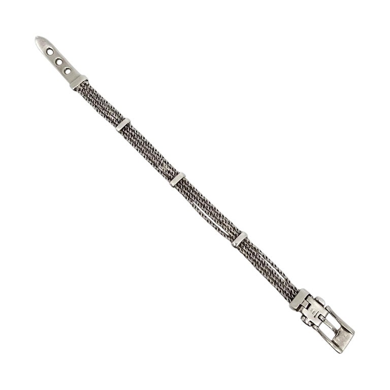 Tiffany and Co Sterling Silver Twist Rope T's Belt Buckle Bracelet