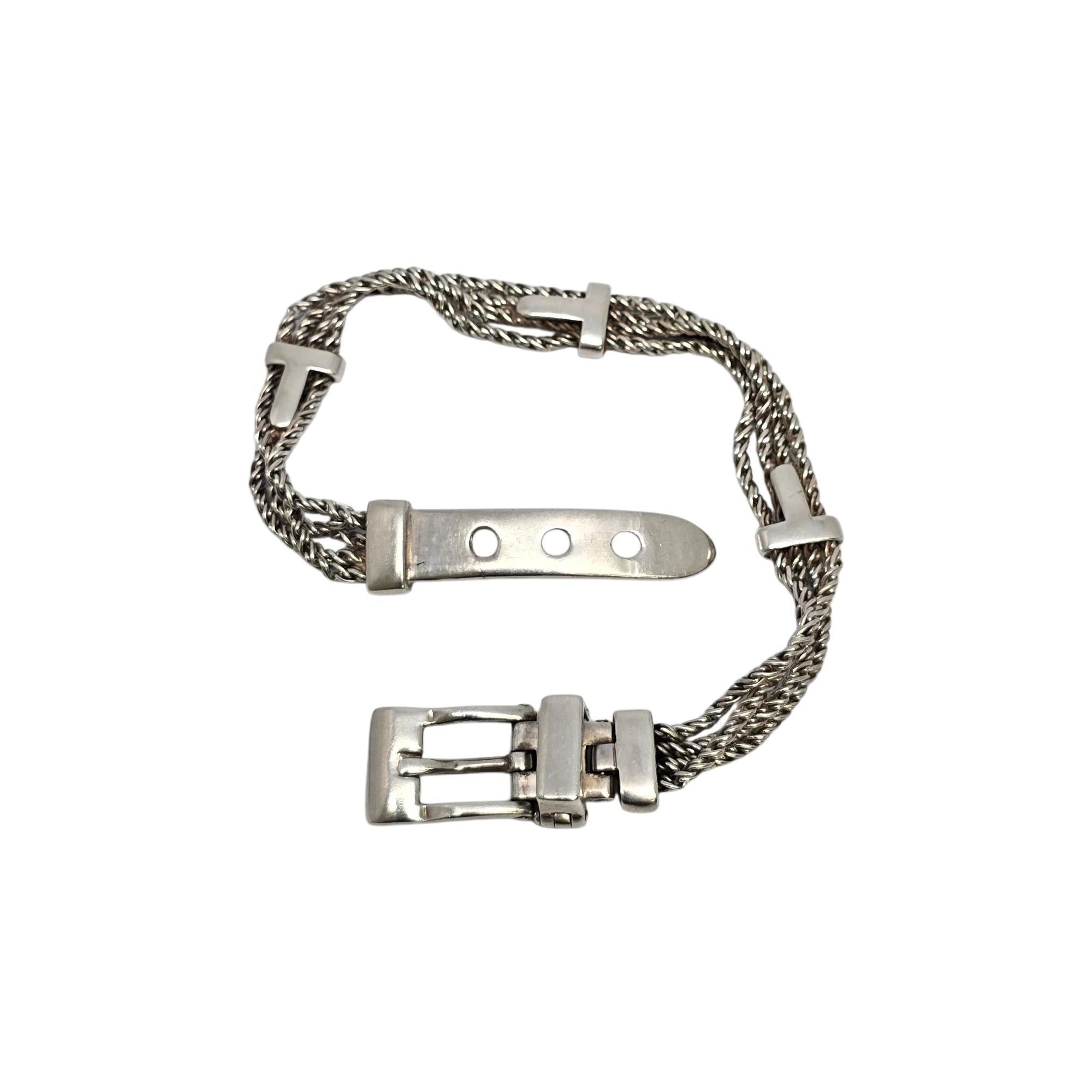 Tiffany & Co Sterling Silver Twist Rope T's Belt Buckle Bracelet #21925 Pour femmes en vente