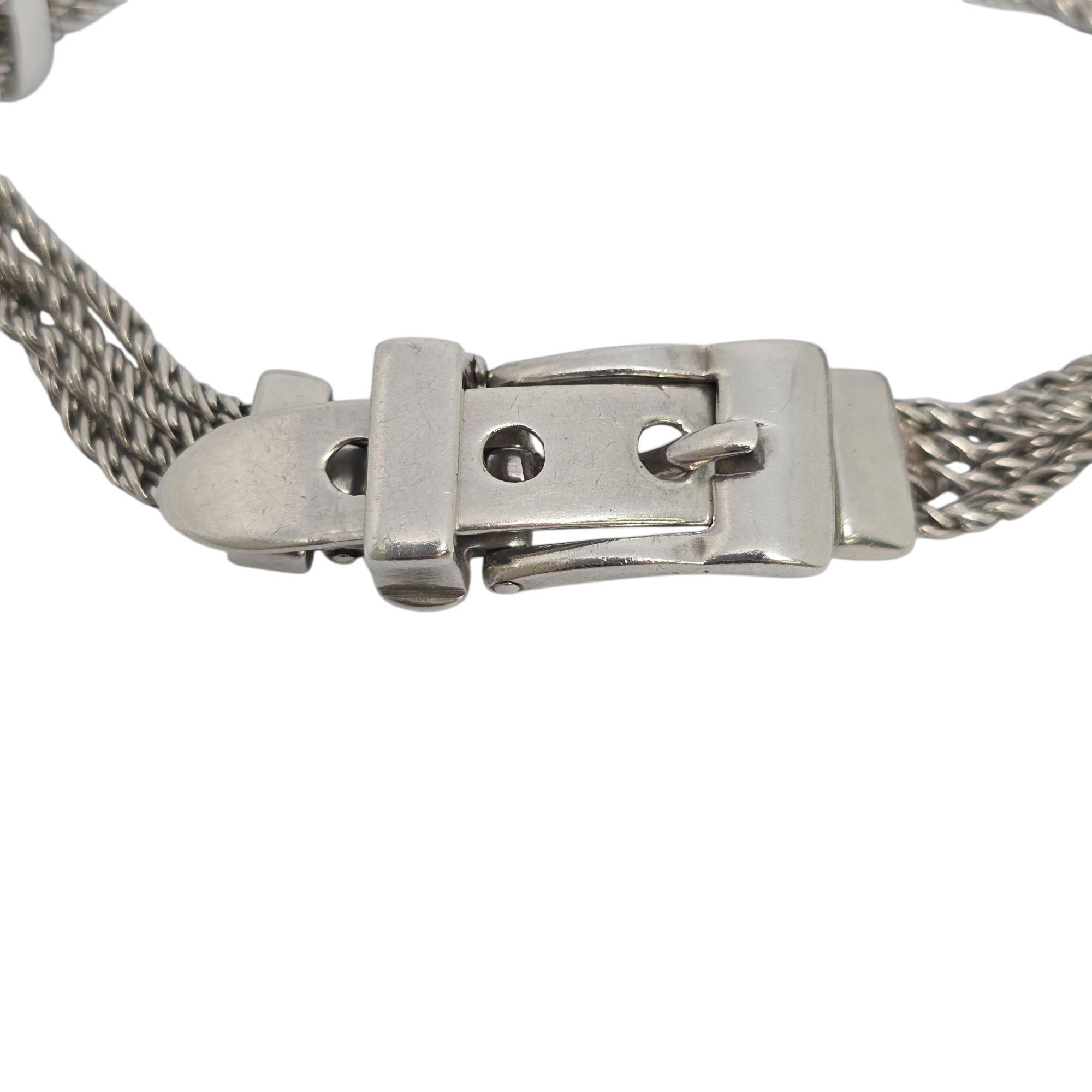 Tiffany & Co Sterling Silver Twist Rope T's Belt Buckle Bracelet #21925 en vente 1