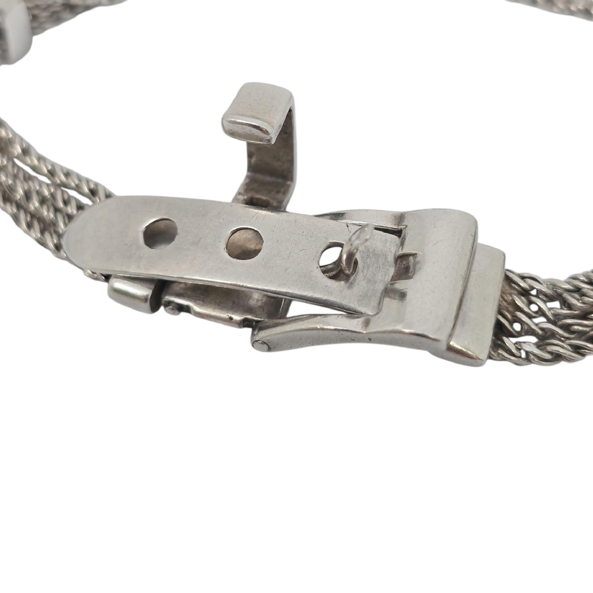 Tiffany & Co Sterling Silver Twist Rope T's Belt Buckle Bracelet #21925 en vente 2