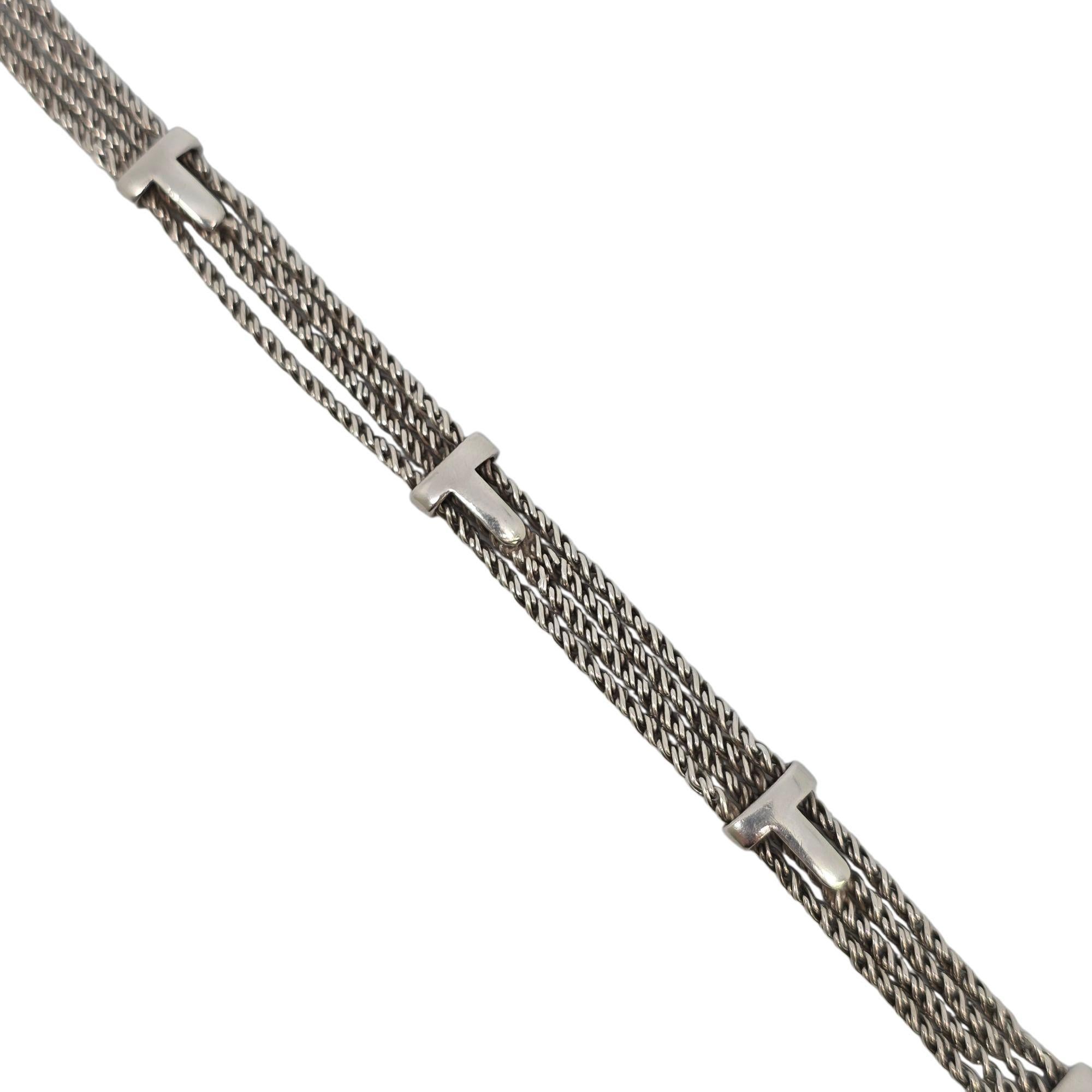 Tiffany & Co Sterling Silver Twist Rope T's Belt Buckle Bracelet #21925 en vente 3
