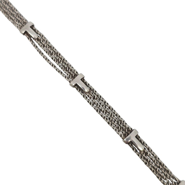 Tiffany and Co Sterling Silver Twist Rope T's Belt Buckle Bracelet