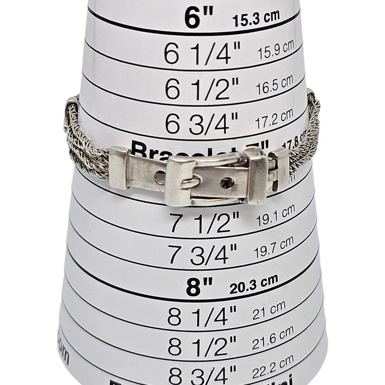 Tiffany and Co Sterling Silver Twist Rope T's Belt Buckle Bracelet