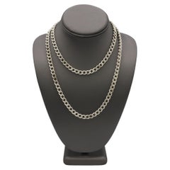 Tiffany & Co. Sterling Silver Twisted Cuban Cable Chain Long Link Necklace