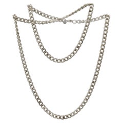 Tiffany & Co. Sterling Silver Twisted Cuban Cable Chain Long Link Necklace