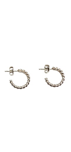 Tiffany & Co. Sterling Silver Twisted Hoop Earrings #25265