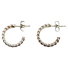 Tiffany & Co. Sterling Silver Twisted Hoop Earrings #25265