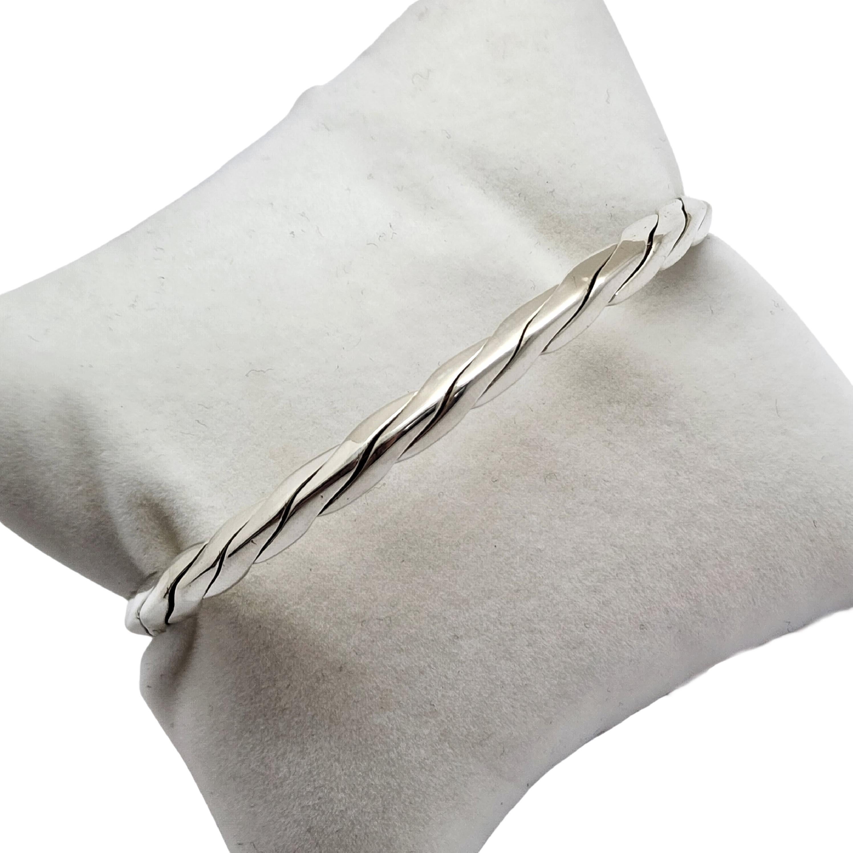 Tiffany & Co Sterling Silver Twisted Rope Cable Bangle Bracelet #13305 1