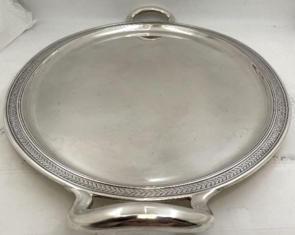 Art déco Tiffany & Co. Plateau 1914 à deux anses en argent sterling de style Art Déco en vente