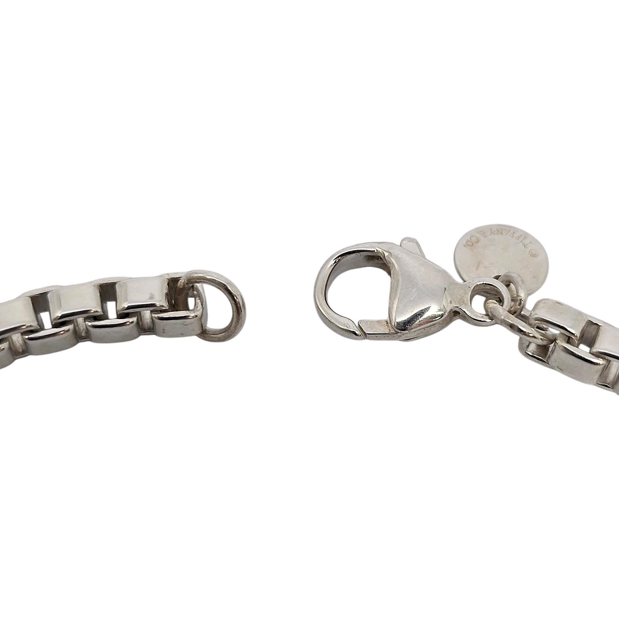 Tiffany & Co Sterling Silver Venetian Box Chain Bracelet #20803 In Good Condition In Washington Depot, CT