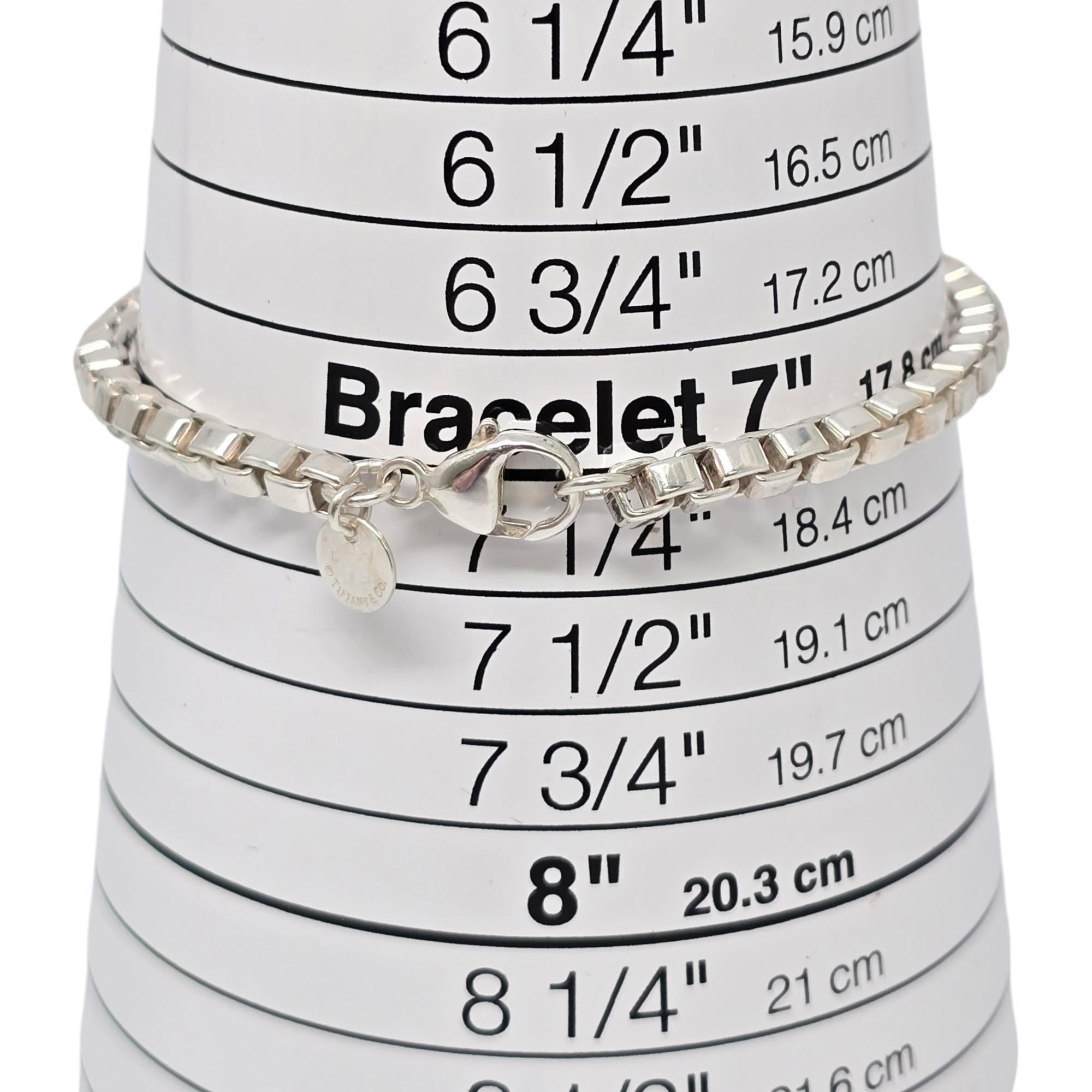 Tiffany & Co Sterling Silver Venetian Box Chain Bracelet #20803 2