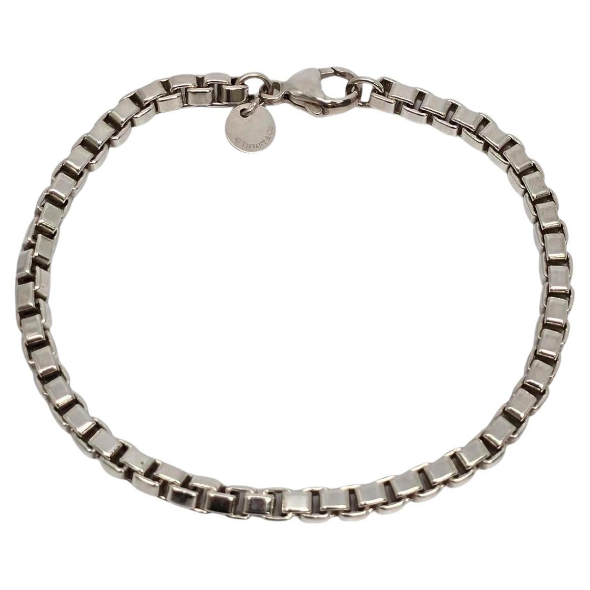 Tiffany & Co Sterling Silver Venetian Box Chain Bracelet #21786