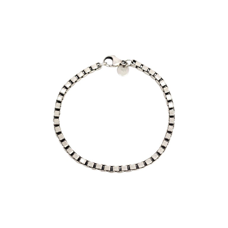 Tiffany and Co Sterling Silver Box Chain Bracelet For Sale at 1stDibs