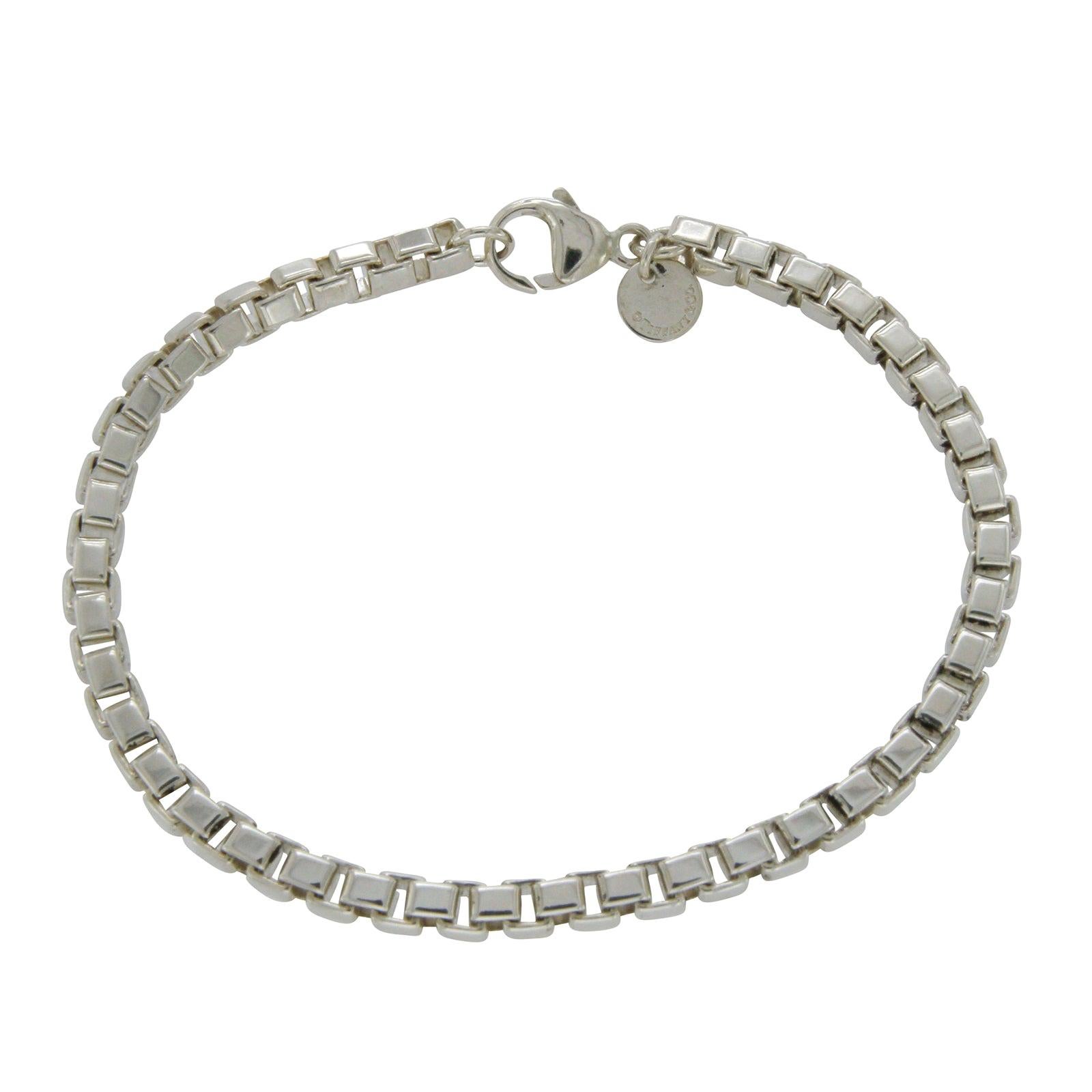 Tiffany & Co. Sterling Silver Venetian Box Chain Link Bracelet