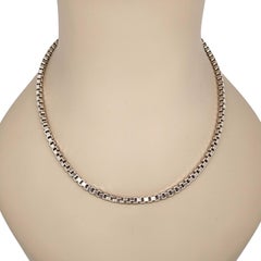 Tiffany & Co Sterling Silver Venetian Box Chain Necklace 18"