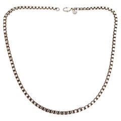 Tiffany & Co Sterling Silver Venetian Box Chain Necklace 18"