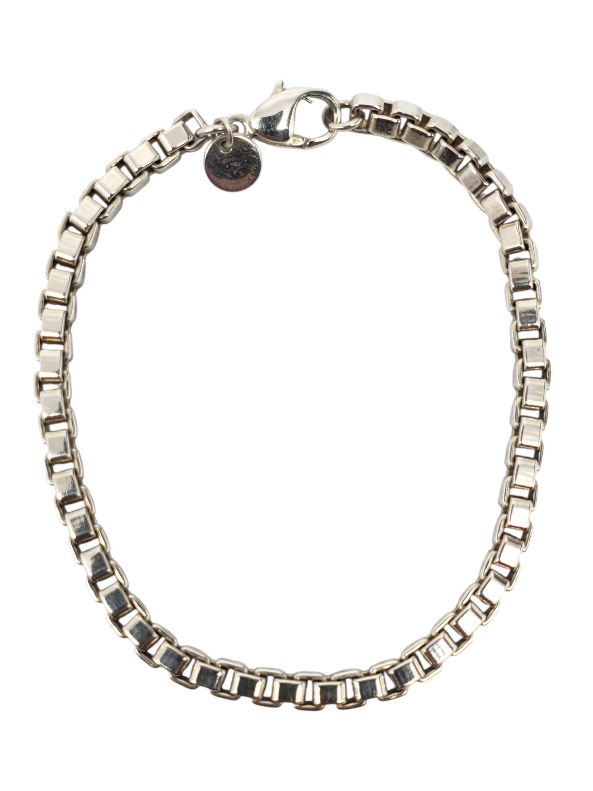Tiffany & Co. Bracciale con maglie a scatola veneziana in argento 925 #22735