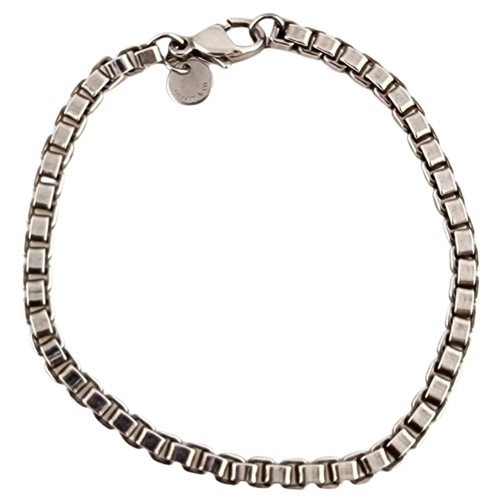 Tiffany 
Co Sterling Silver Venetian Link Bracelet #23994 in vendita
