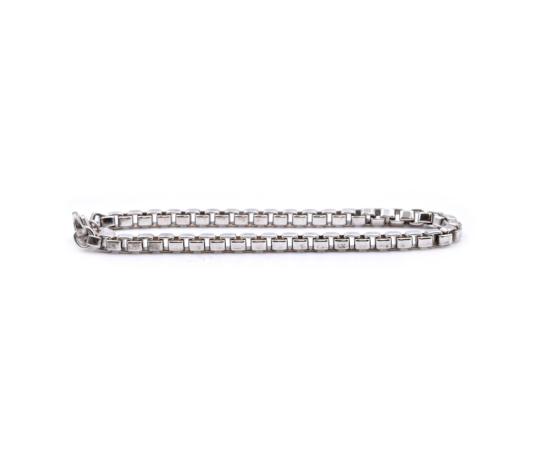 Designer: Tiffany & Co. 
Material: Sterling Silver 
Dimensions: Bracelet measures 7.5-inches 
Weight: 14.93 grams