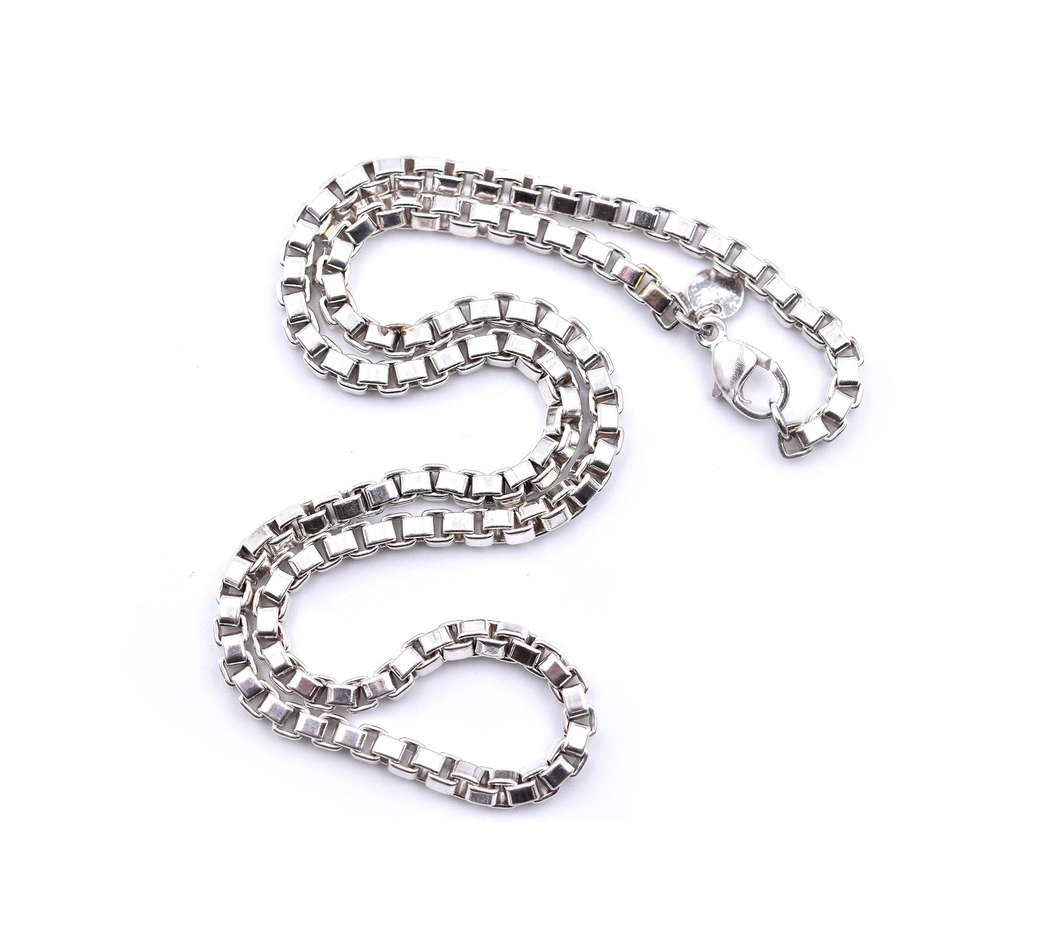 Designer: Tiffany & Co. 
Material: Sterling Silver 
Dimensions: Necklace measures 18-inches
Weight: 37.13 grams