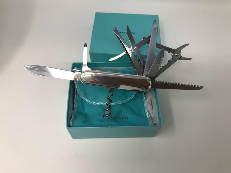 Tiffany Co Navaja Victorinox Swiss Army de plata de ley
