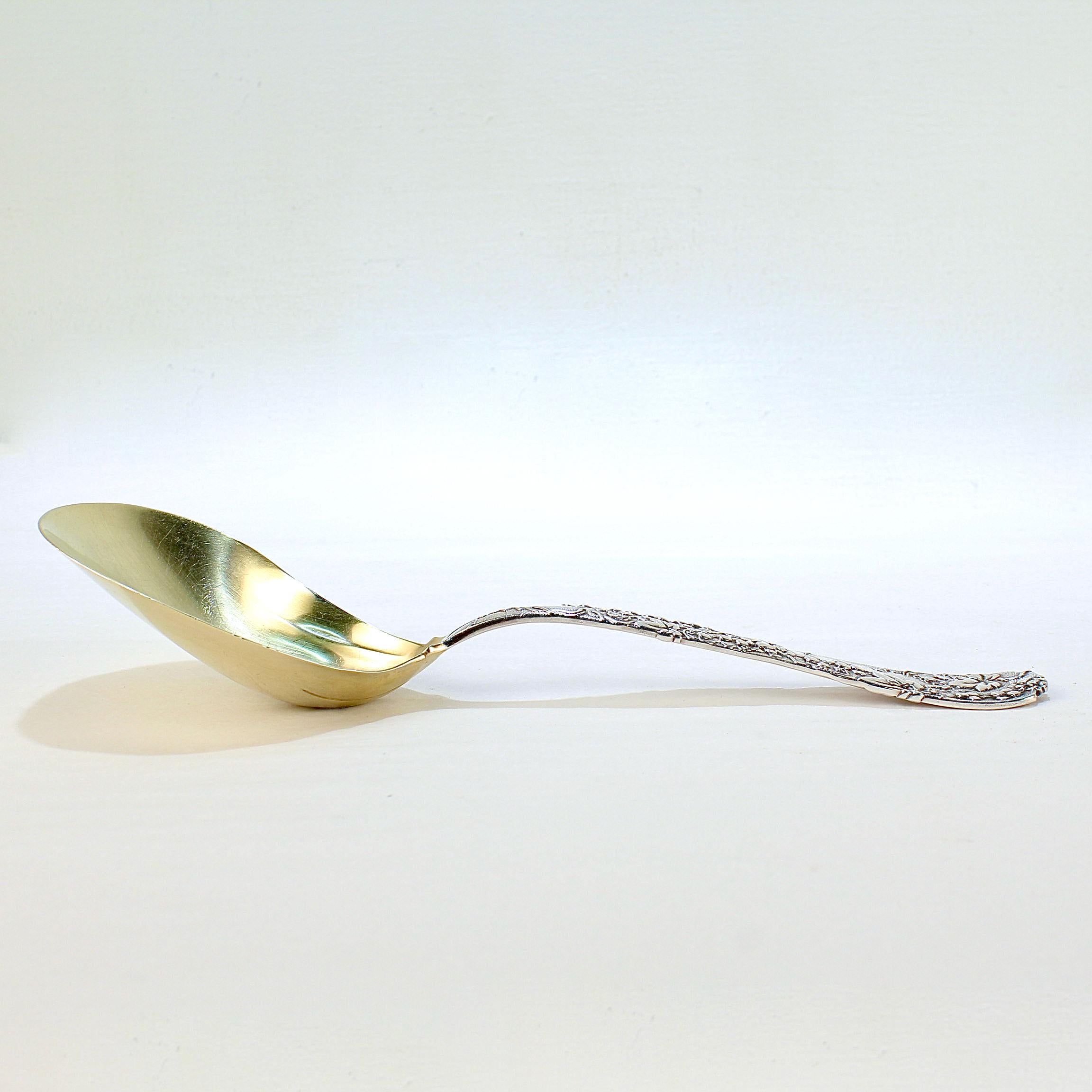 Tiffany & Co. Sterling Silver Vine Pattern Berry or Serving Spoon For Sale 3