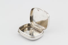 Tiffany & Co. Sterling Silver Vintage Rectangular Pill Box with Striped Design