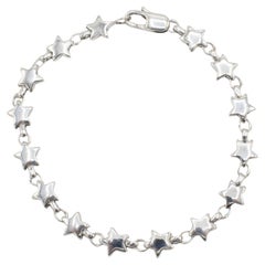 Tiffany & Co. Sterling Silver Vintage Star Link Chain Bracelet