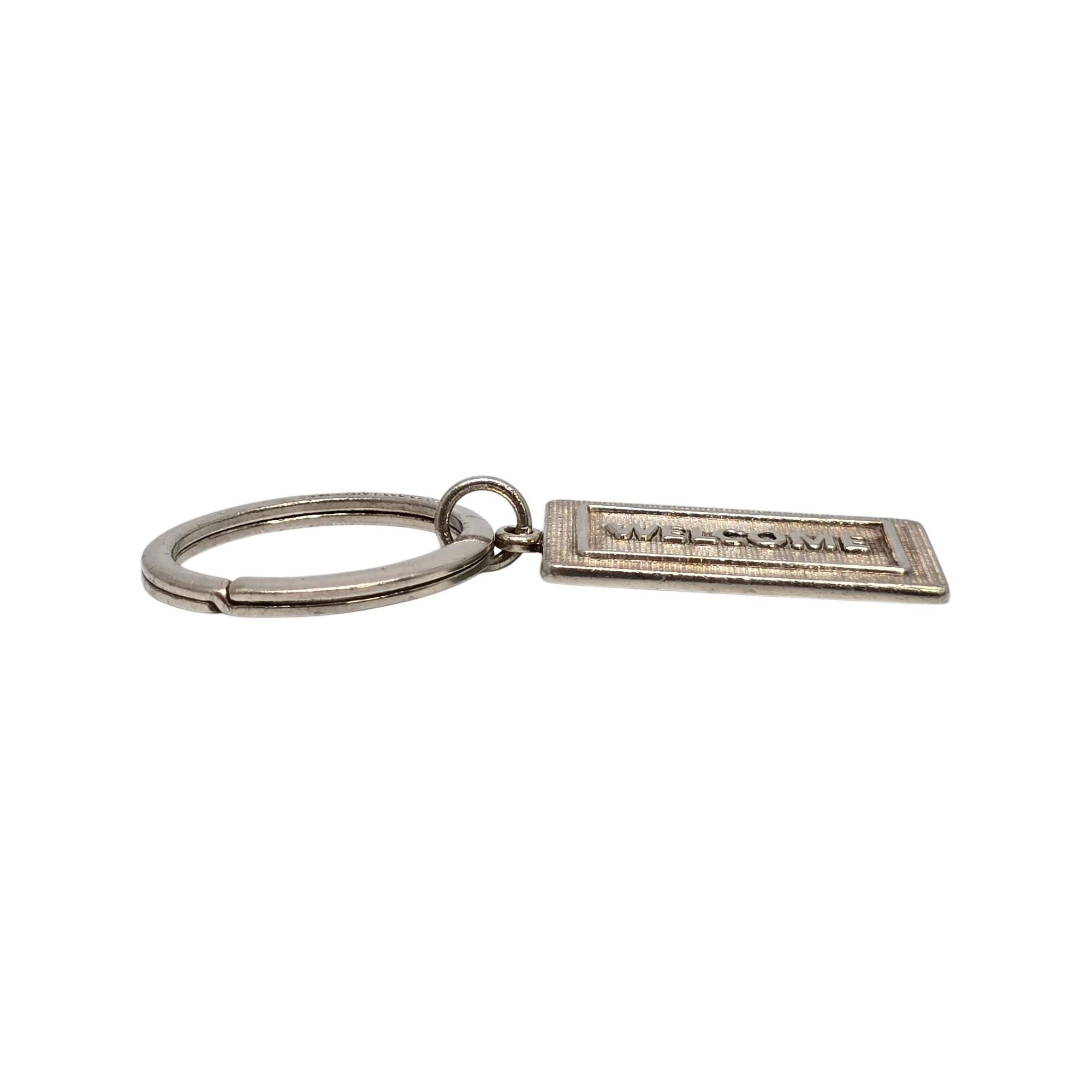 Tiffany & Co Sterling Silver Welcome Mat Keychain/Key Ring #21829 In Good Condition For Sale In Washington Depot, CT
