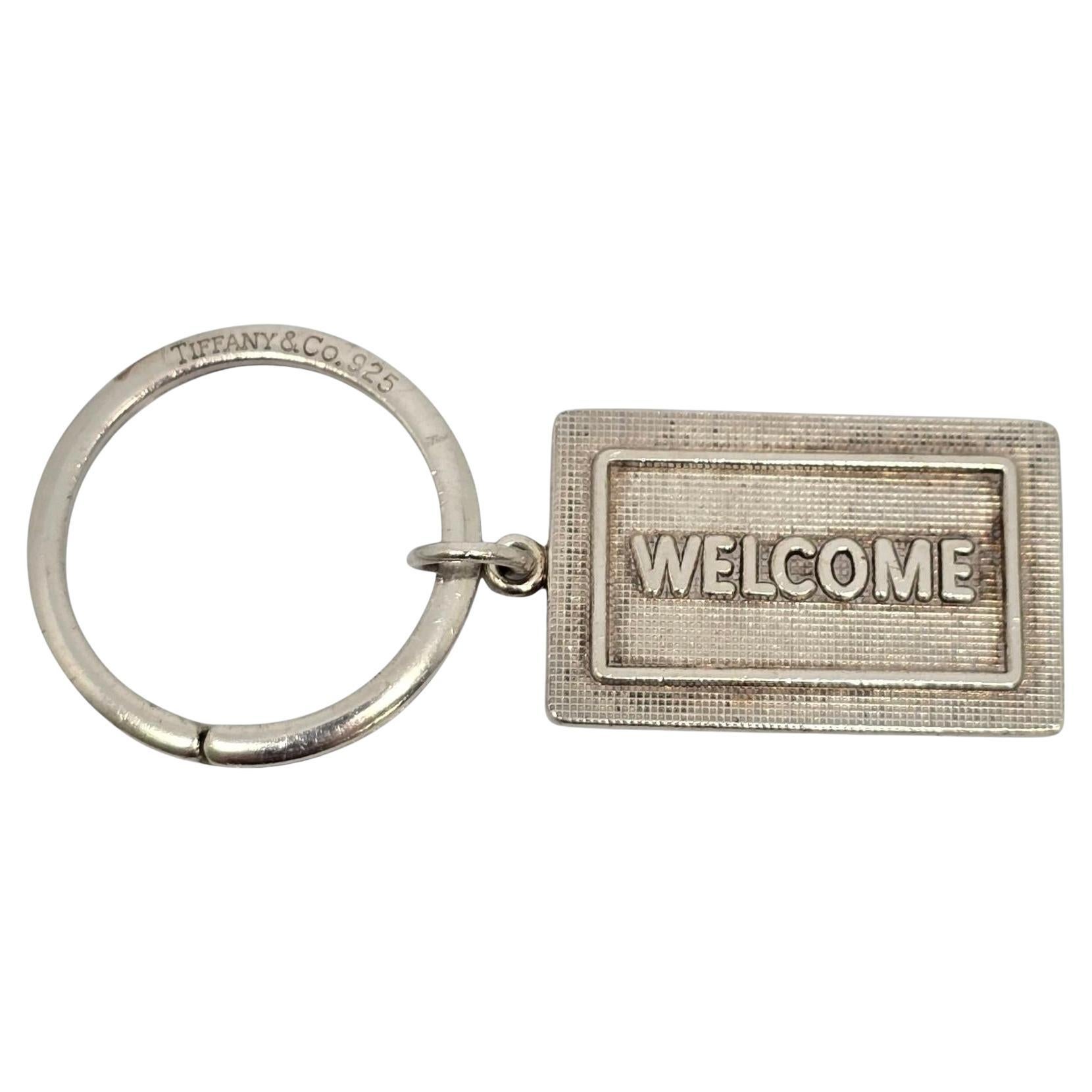 Tiffany & Co Sterling Silver Welcome Mat Keychain/Key Ring #21829