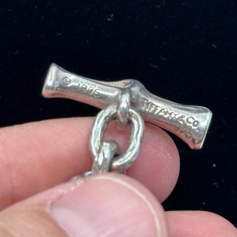 Tiffany and Co Sterling Silver Wide Bamboo Necklace 1996 at