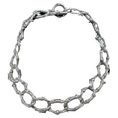 Tiffany & Co Sterling Silver Wide Bamboo Necklace 1996