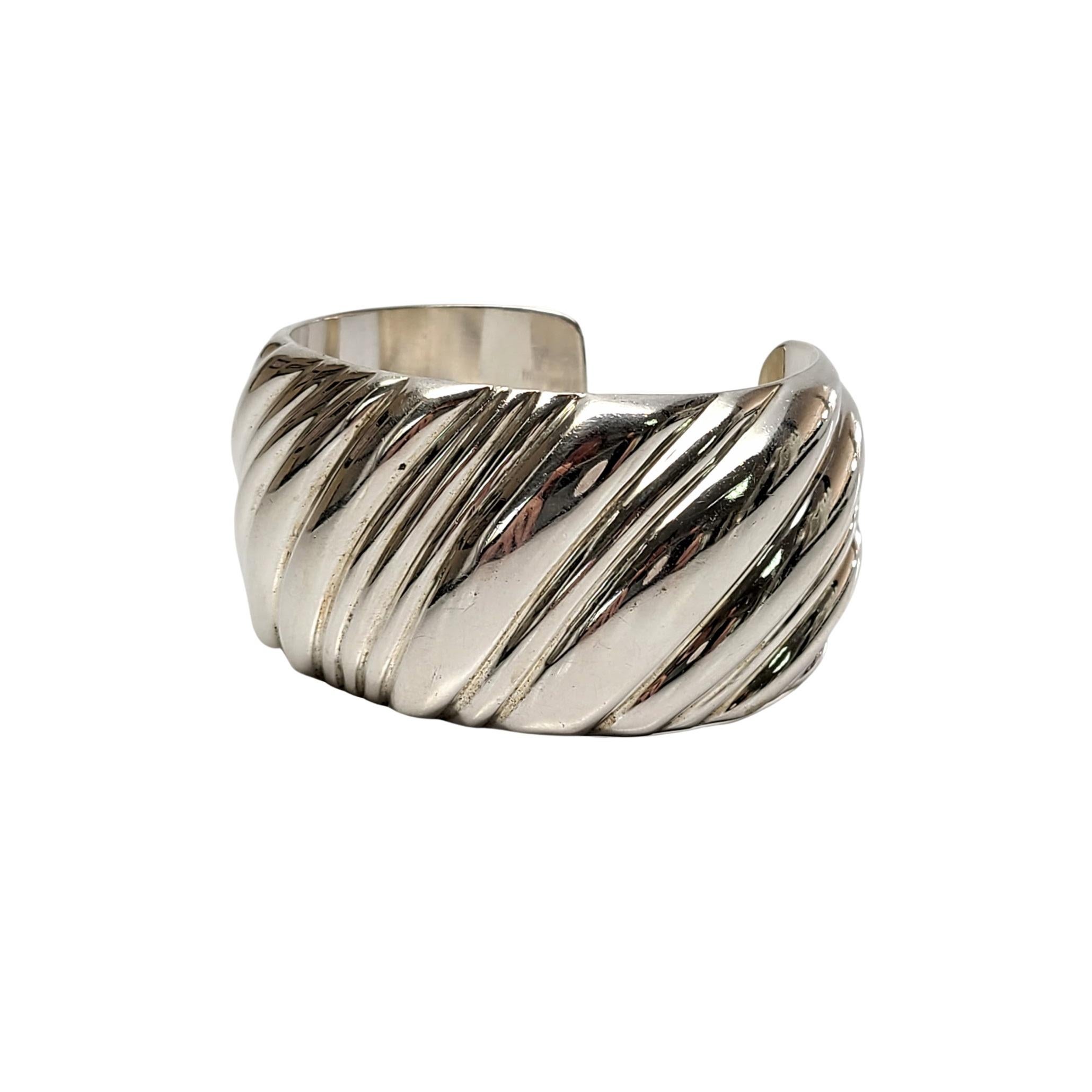 Tiffany & Co Sterling Silver Wide Cuff Bracelet In Good Condition In Washington Depot, CT